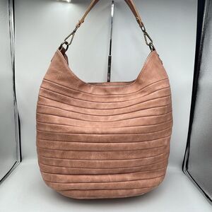 Chillx by Lemiel Antique Rose Pink Large Hobo Bag Shoulder Purse Vegan Leather